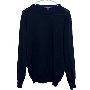 Roberto Cavalli Mens Black 100% Wool Crewneck Sweater Italy XL Quiet Luxury Prem